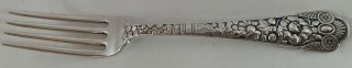 Rare Aesthetic Movement Old Gorham Cluny Pattern Sterling Lunch Fork 1885