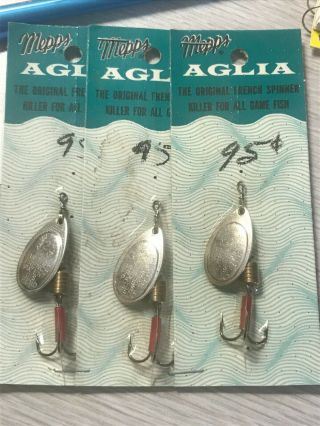 Vintage Mepps " Aglia " Fishing Lure 2 - Set Of 3