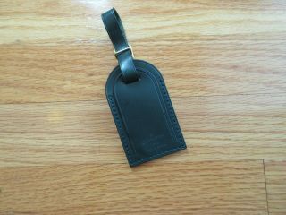 Authentic Louis Vuitton Rare Hunter Green Leather Luggage Tag Unstamped