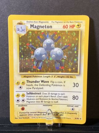 Magneton - Base Set - 9/102 - Holo - Foil - Rare - Pokemon Card - Pictures