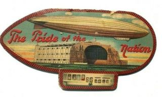 Antique Vtg Needle Book Sample Case Advertising Pride Of The Nation Hindenburg