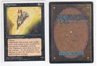 Mtg Alternate 4th Edition Nightmare Played Magic The Gathering Black Rare Card
