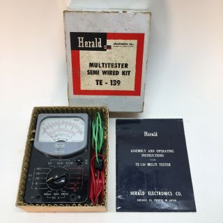 Vintage Herald Electronics Multitester Kit Te - 139 Vintage Analog Steampunk