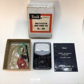 Vintage Herald Electronics Multitester Kit TE - 139 Vintage Analog Steampunk 2