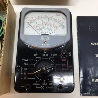 Vintage Herald Electronics Multitester Kit TE - 139 Vintage Analog Steampunk 3