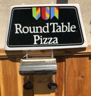 Rare Round Table Pizza Lighted Delivery Sign For Car Window/rooftop - Freeship