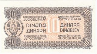 Yugoslavia 10 Dinara 1944 P.  50 Back Proof Rare