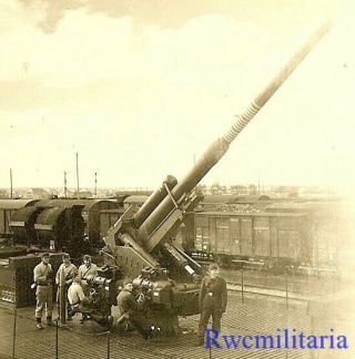 Rare Railway Car W/ Luftwaffe Flak 40 12.  8cm Aa Gun (kills On Barrel)