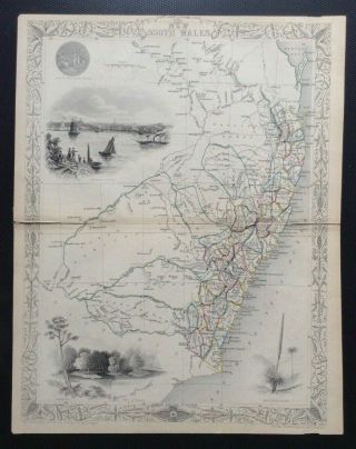Map Of South Wales By John Tallis 1851