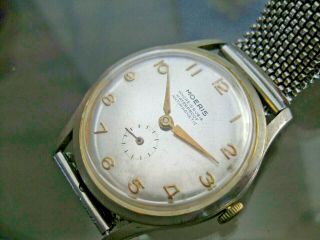 Vintage And Rare Moeris Watch Co 17 Jewels Swiss Made Wristwatch