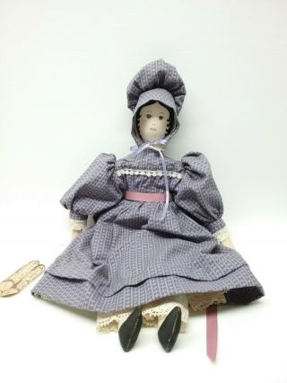 Vtg Wood Doll By Janci Polly Schorrock Style Simple & Sweet 14 " W Tag Minerva