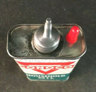 Vintage Conoco Household Oil Lead Top Handy Oiler Rare Old Advertising Tin Can