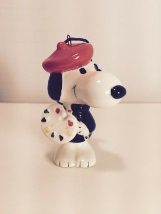 Rare Vintage Peanuts Snoopy Ceramic " French Artist " 1966