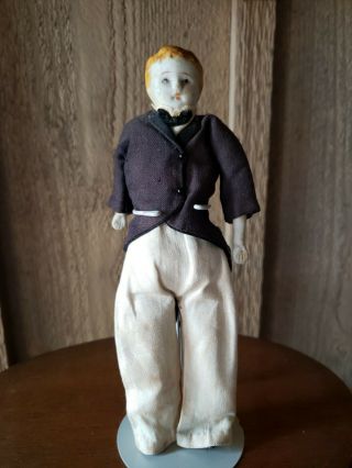 Antique German Bisque Doll House Doll Gentleman Father China Doll