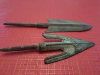 Antique Arrow Heads - - - One Is 4 Inches One Is 3 1/4 Inches