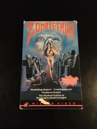 Zombiethon Vhs Wizard Video Rare Slasher Horror Zombies Vintage Cult