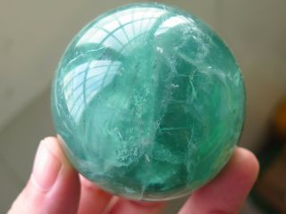 271g Rare Natural Fluorite Sphere Ball Quartz Crystal Healing