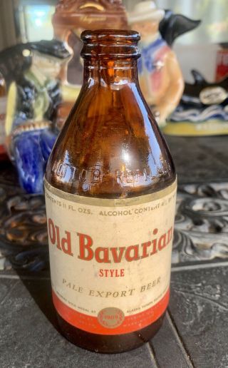 Vintage 1954 Old Bavarian Beer Bottle Selah,  Wa.  Stubby,  Rare Yakima Valley Brew