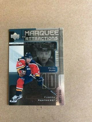 Pavel Bure 99 - 00 Upper Deck Marquee Attractions Rare Parallel Sp 27/100 1999 - 00