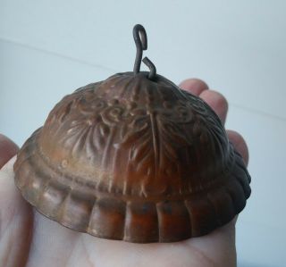 Vintage Antique Brass Hanging Library Parlor Oil Lamp Smoke Bell Look Part