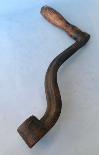 Vtg Antique Cast Iron Machine Crank Handle 