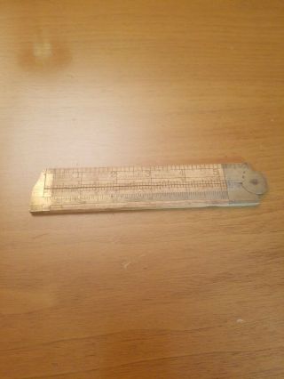 Antique Stanley Folding Ruler No 36 1/2 W/ Caliper