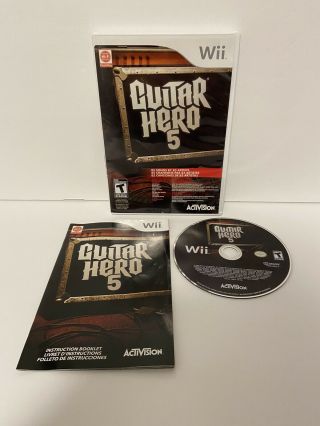Guitar Hero 5 (nintendo Wii,  2009) Complete Cib Rare