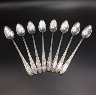 1930’s Art Deco National Silver Co Monarch - Mildred - Silver Plate Iced Tea Spoons