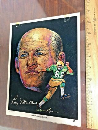 Vintage Rare 8x10 1970 Clark Oil Volpe Card Green Bay Packers Ray Nitschke