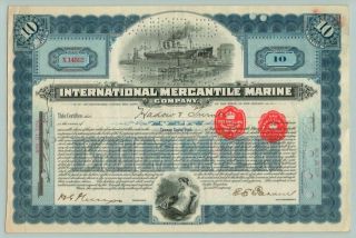 1924 Antique International Mercantile Marine Stock Certificate Rms Titanic