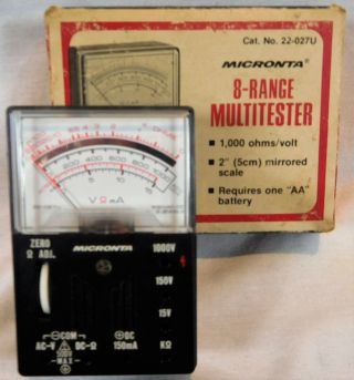 Vintage Micronta (radio Shack) 22 - 027u Multitester Vom – Box