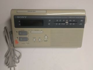 Sony Dream Machine Icf - C220w Dual Alarm Fm/am Digital Clock Radio
