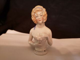 Antique German Half Doll,  Blonde Hair