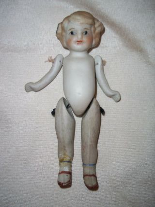 Vintage Porcelain Bisque 5 1/2 " Tall Doll Marked Japan