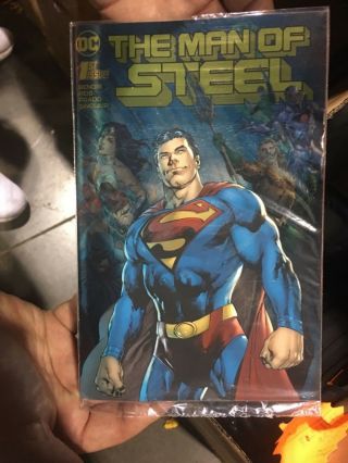 Man Of Steel 1,  Rare Gold Foil Variant,  (superman) Dc Comics