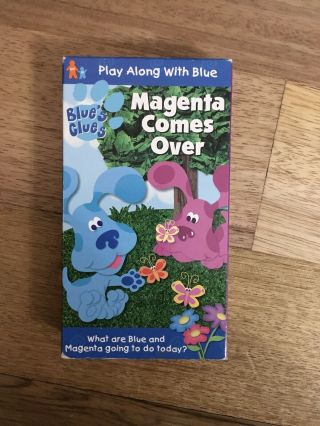Rare Blues Clues Magenta Comes Over Vhs Video Nickelodeon Kids Show Orange Tape