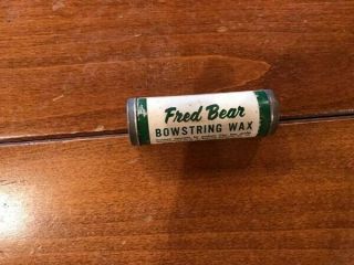 Fred Bear Bowstring Wax Rare Vintage Green White Tube Metal Tops Bear Archery