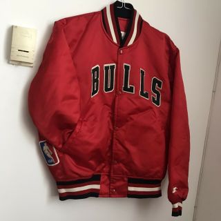 Vintage Chicago Bulls Starter Satin Jacket Men Medium Mens M Rare 90s Air Jordan