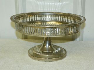 Vintage Ornate Silver Plated Pedestal Pie Cake Dessert Bread Dish Stand