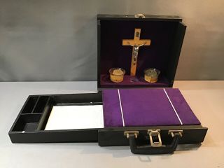 Last Rites Sick Call Priest Box Antique Catholic Very Old