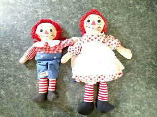 Vintage Raggedy Ann And Andy Dolls Knickerbocker Toy Co.