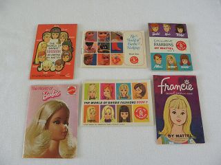 Vintage Barbie Francie Mattel Booklets 1964,  2 - 1965,  1967,  1968,  1973 2 Printd Japan