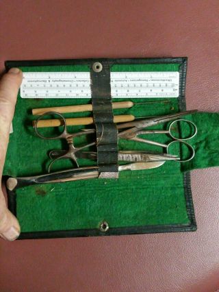 Vintage Antique Adams Medical Tool Set Assorted Surgical Scalpel Dissecting Case