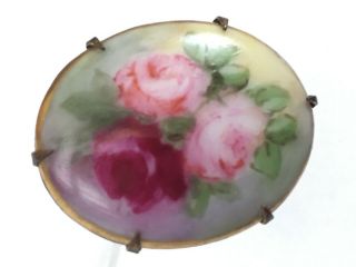 Authentic Antique Hatpin - Handpainted Floral Design