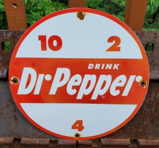 Vintage Dr Pepper Porcelain Sign Gas Oil Rare Station Pump Soda Pop Drink Store