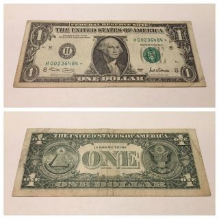 Vintage Rare $1 Star 2001 St.  Louis Note Green Seal Note Washington One Dollar