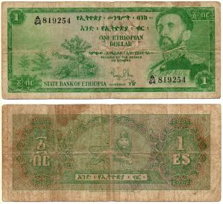 Ethiopia 1 Dollar (haile Selassie) 1961,  Pick 18,  Fine Rare