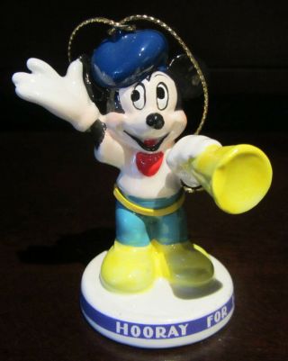 Rare Disney Schmid Director Mickey Mouse Ornament Ceramic Porcelain Figure