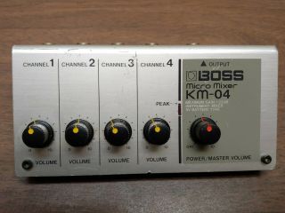 Rare Roland Boss Km - 04 4 Channel Line Micro Mixer - Made In Japan