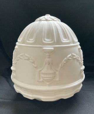 Ornate Antique Victorian Style Milk Glass Acorn Light Ceiling Shade
